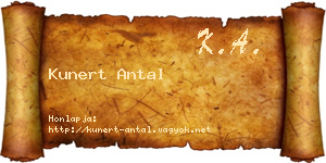 Kunert Antal névjegykártya